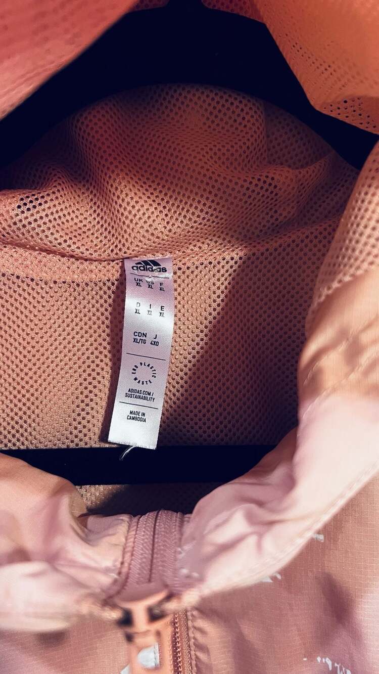 Adidas Pink Logo Print Half Zip Windbreaker Jacket XL - Picture 4 of 7